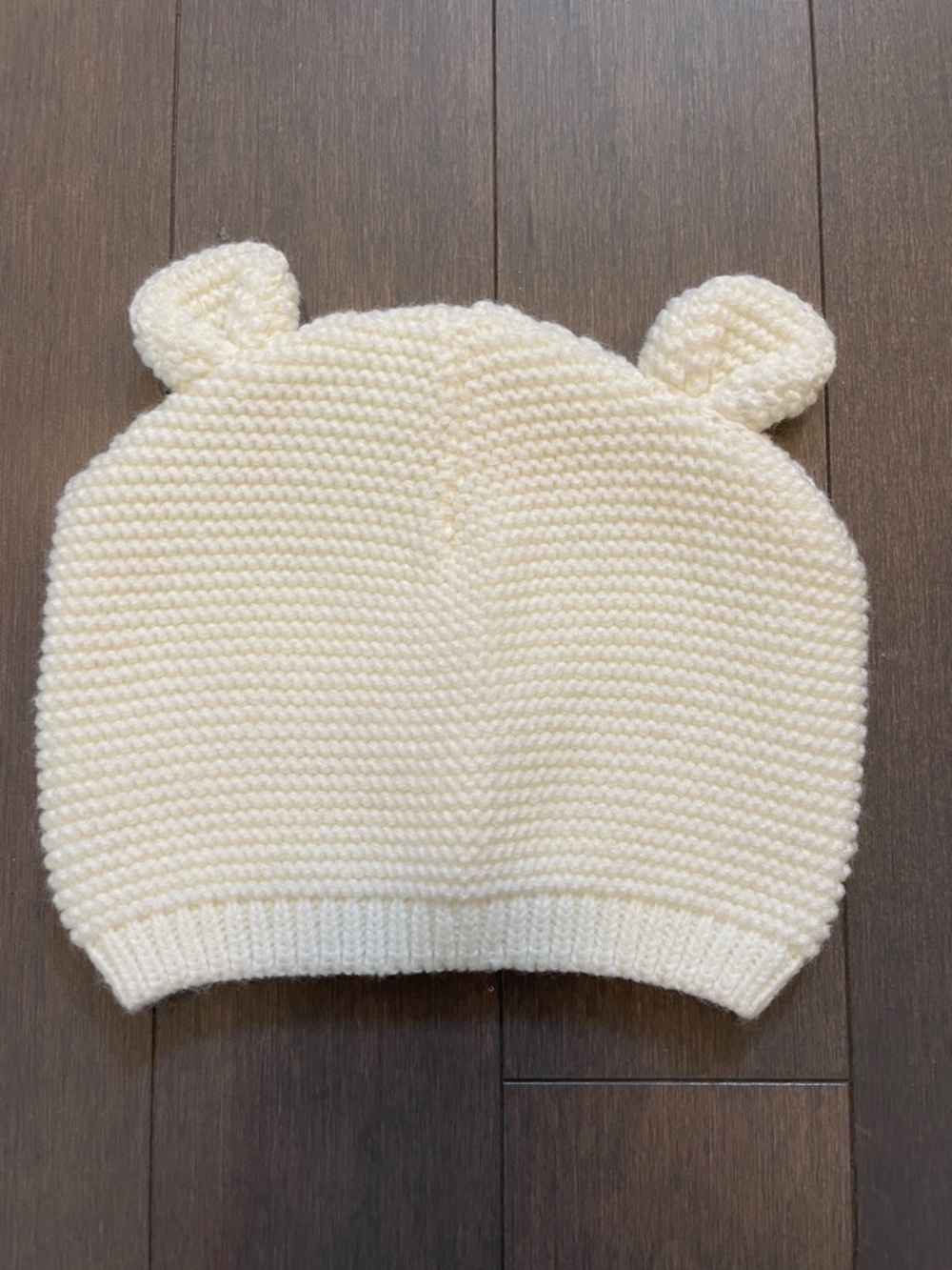 Kids Cream or Ivory or White Knit Bear Ear Beanie